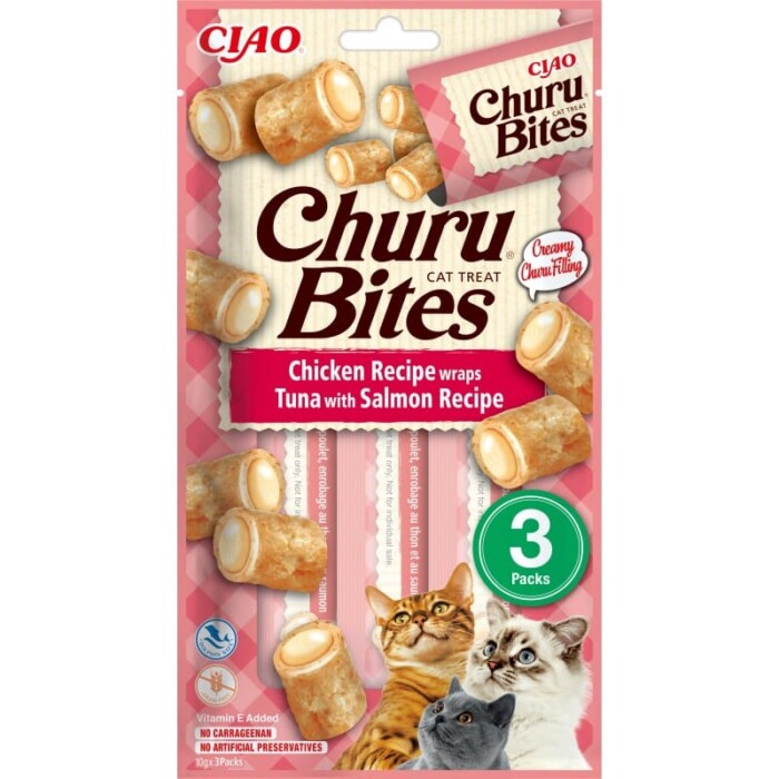Churu Cat Bites Atún Con Salmón 3 x 10g - Imagen 1