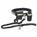 Cinturón con Correa Manos Libres Para Canicross 1-1.35 m Hasta 40 kg Negro