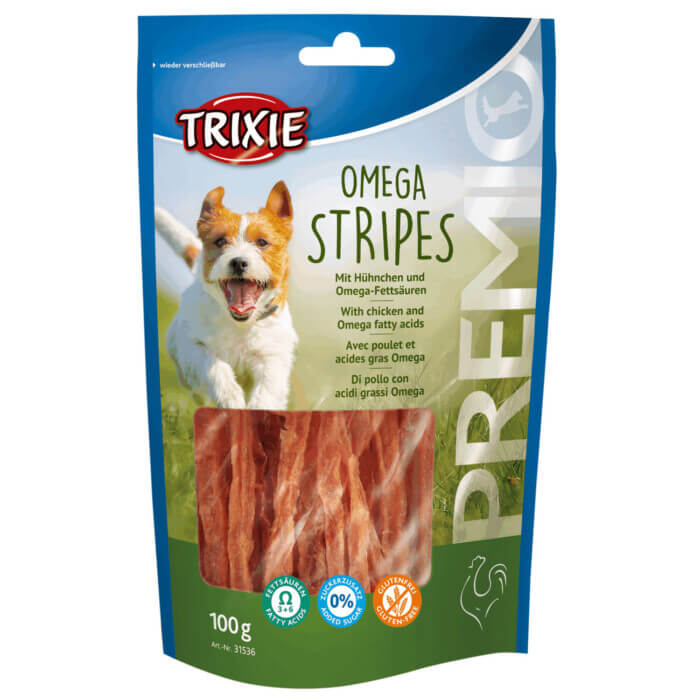 Snack PREMIO Omega Stripes, Chicken 100g - Imagen 1