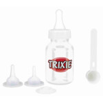 Trixie Set Biberón Cachorros, 120 ml, Translúcido-Blanco