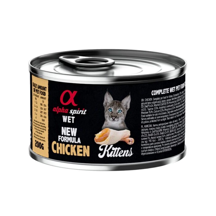 Alpha Spirit lata gato pollo kitten 200gr - Imagen 1