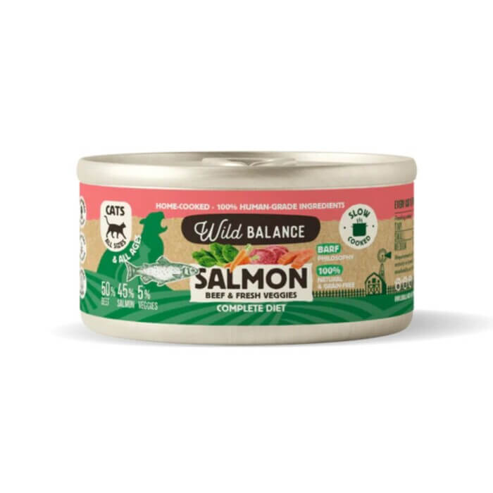 Wild Balance GATOS Lata Filosofía BARF de SALMÓN 120gr - Imagen 1