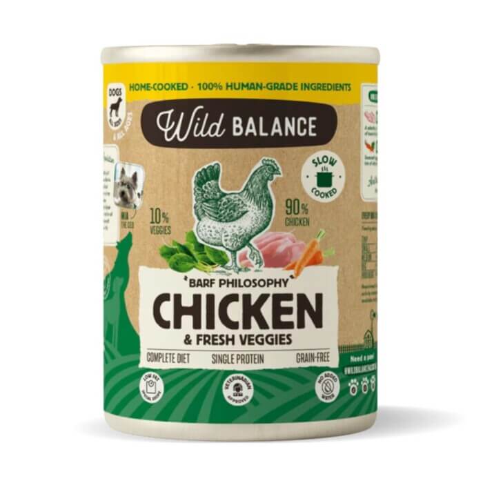 Wild Balance PERROS Lata Filosofía BARF de POLLO 400gr - Imagen 1