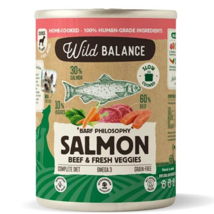 Wild Balance PERROS Lata Filosofía BARF de SALMÓN 400gr - Imagen 1