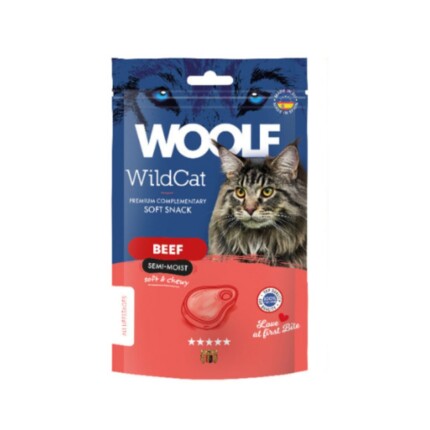 Woolf Wild Cat Snack Semihúmedo Ternera 50gr