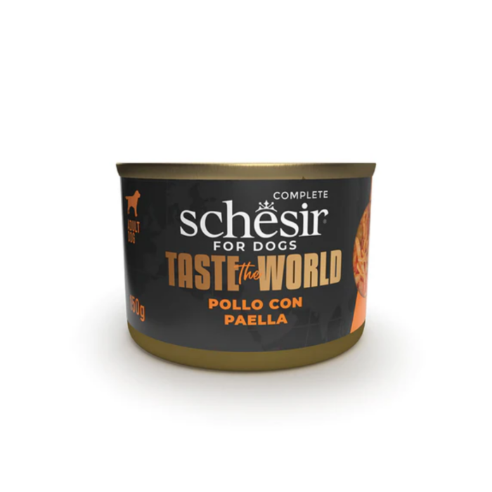 Schesir lata perro pollo con paella 150gr - Imagen 1