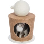 Cueva con bola rascadora. Taupe. ø 36 × 50 cm