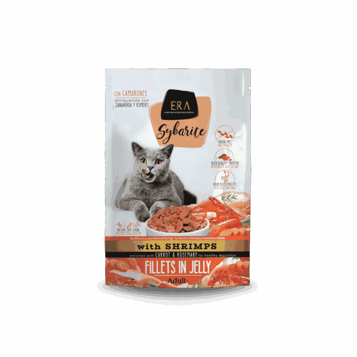 Alimento Húmedo ERA Sybarite Adult para Gatos de Camarones con Zanahoria y Romero - Imagen 1