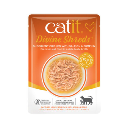 Catit DivineShreds Sopa Pollo/SalmónCalabaza 75g