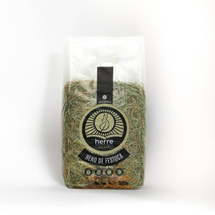 bolsa-heno-festuca-calendula Herre Heno de Festuca Extra Verde con Caléndula 500gr - Imagen 1
