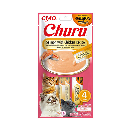 Churu Cat Kitten Salmón con Pollo 4 x 14g
