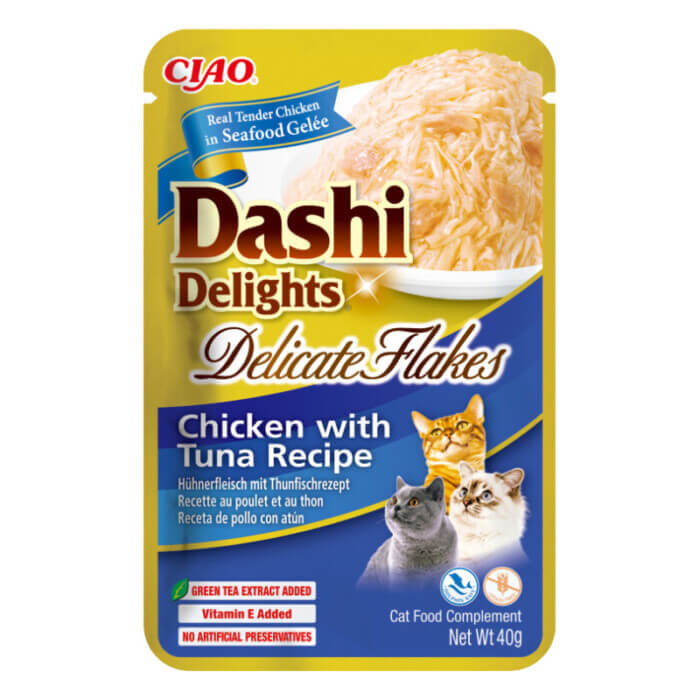 Churu Cat Dashi Delicate Flakes Pollo y Atún 40g - Imagen 1