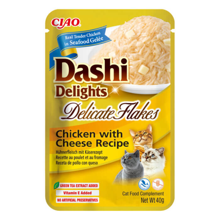 Churu Cat Dashi Delicate Flakes Pollo y Queso 40g - Imagen 1