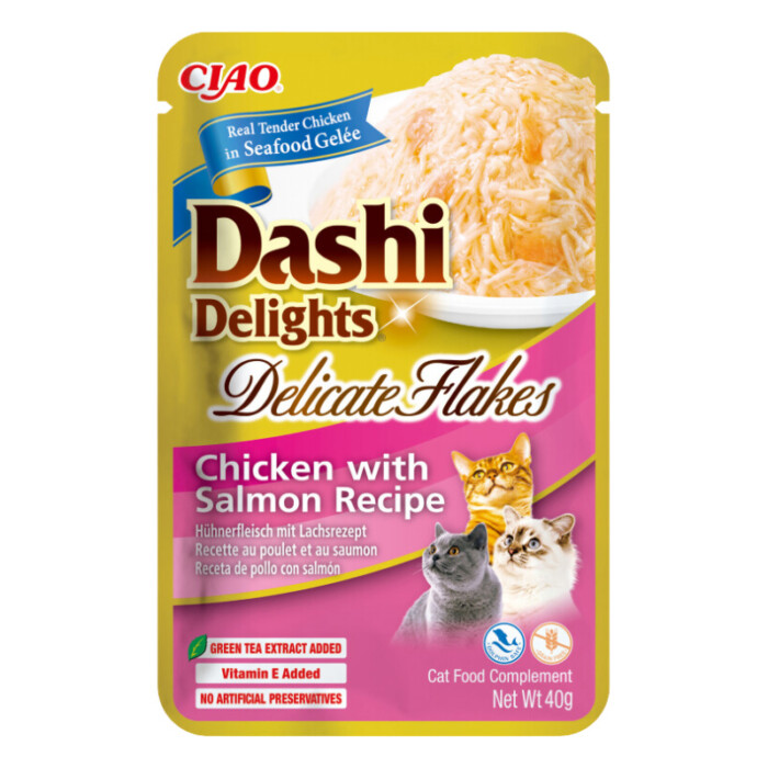 Churu Cat Dashi Delicate Flakes Pollo y Salmón 40g - Imagen 1
