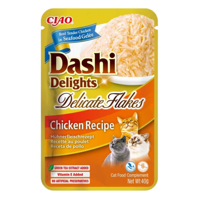 Churu Cat Dashi Delicate Flakes Pollo 40g - Imagen 1