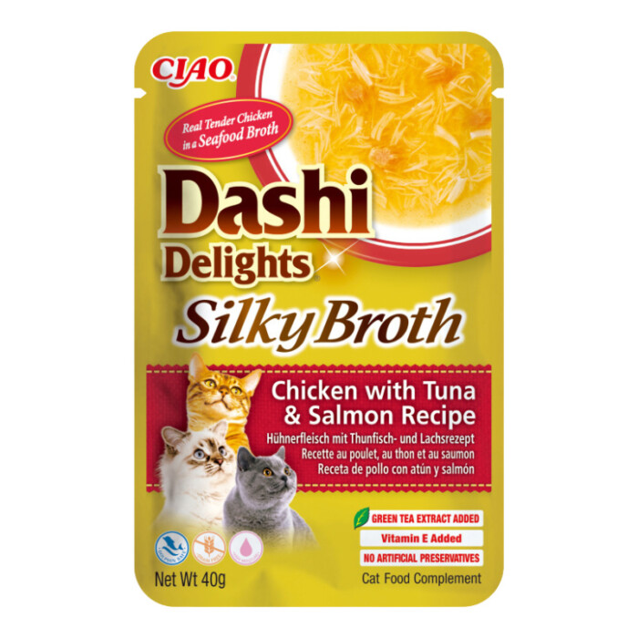 Churu Cat Dashi Silky Broth Pollo, Atún Salmón 40g - Imagen 1