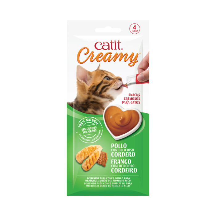 Catit Creamy Pollo y Cordero 4x10g - Imagen 1