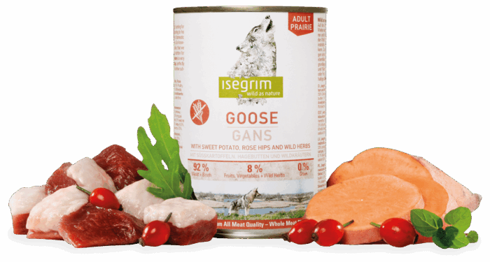 Isegrim Ganso Boniato Escaramujo Lata Para Perro 800g - Imagen 1