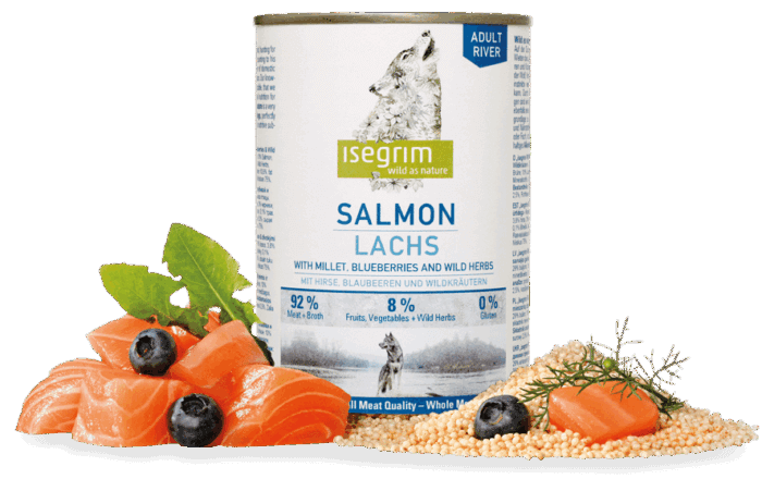 Isegrim Salmón Mijo Moras Lata Para Perro 800g - Imagen 1