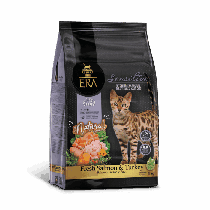 Pienso para Gatos ERA Sterilized sin cereales de Salmón y Pavo - Imagen 1