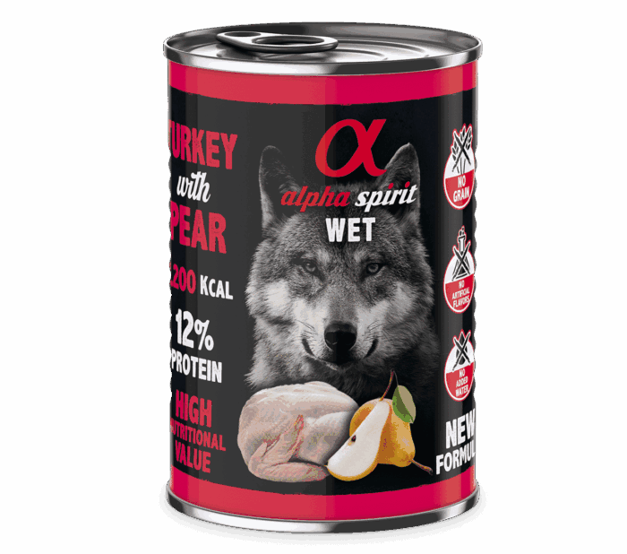 Alpha Spirit Lata Pavo Con Pera Para Perros - Imagen 1
