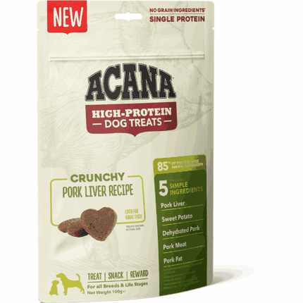Acana High-Protein Dog Treats, Crunchy Pork Liver Recipe