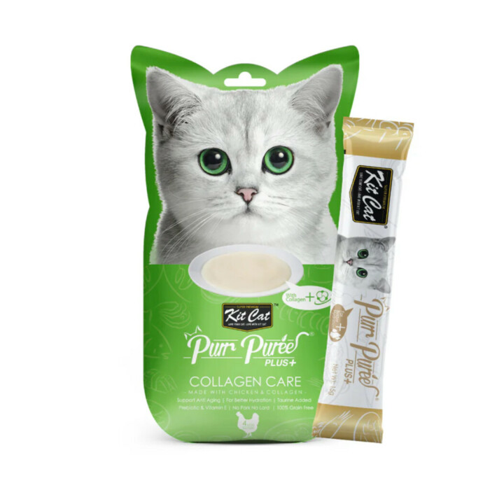 Kit Cat PurrPuree PLUS - Pollo Colágeno 60g (4x15g) - Imagen 1