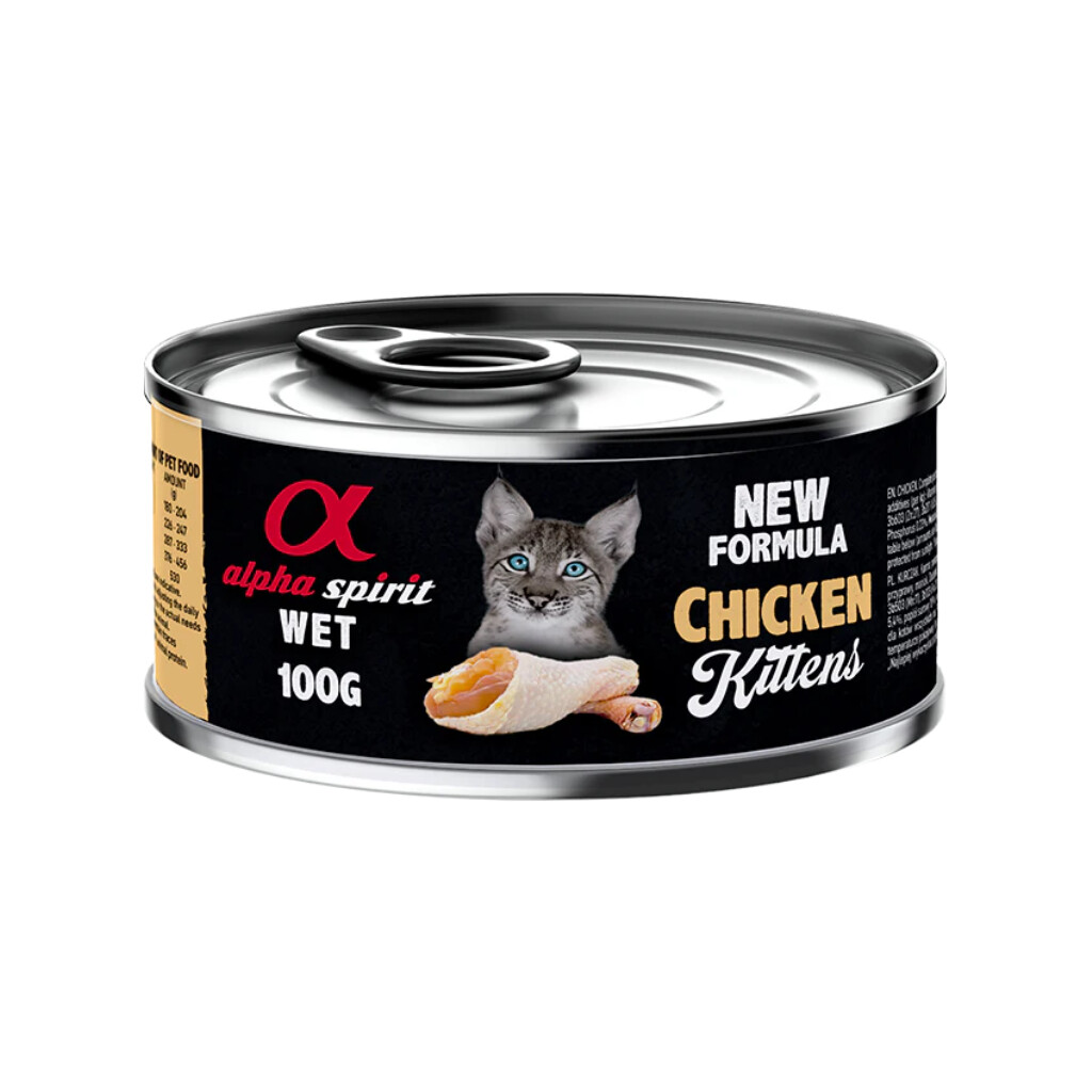 ALPHA SPIRIT GATO KITTEN POLLO 100 Alpha Spirit Lata Gato Pollo Kitten 100gr - Imagen 1