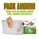 Pack Arena Catit Go Natural Bambú 1,4kg+ Catit Arenero Loo Con Pala