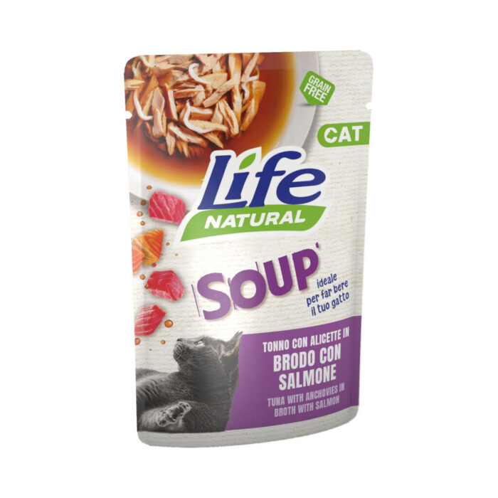 Life Sobre Sopa Cat Atún Anchoas Salmón 60gr - Imagen 1