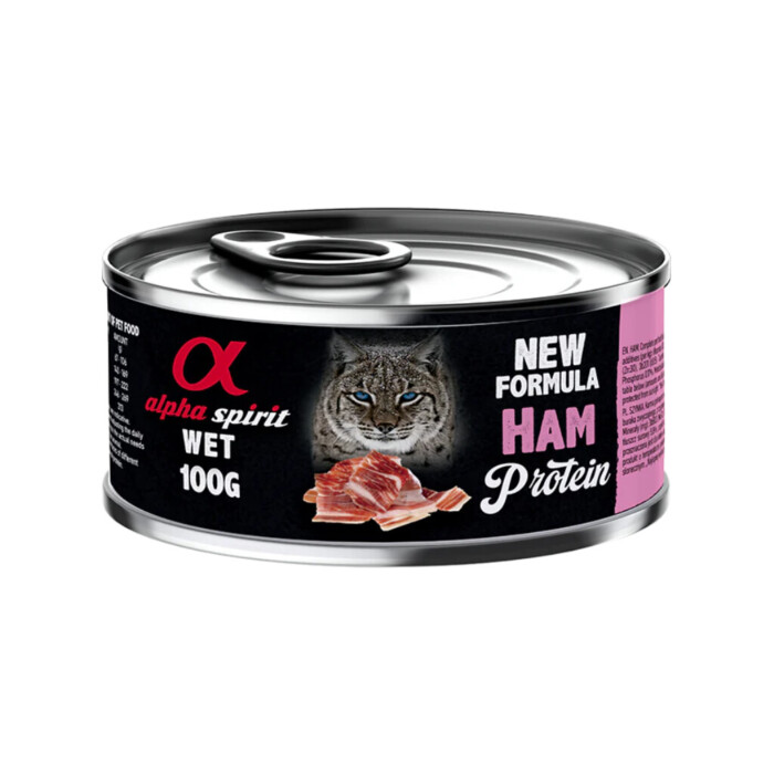 Alpha Spirit Lata Gato Jamón 100gr - Imagen 1