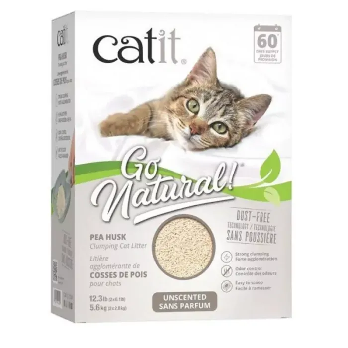 Catit Go Natural Arena Aglomerante de Cáscara de Guisante - Sin Aroma 5,6Kg - Imagen 1