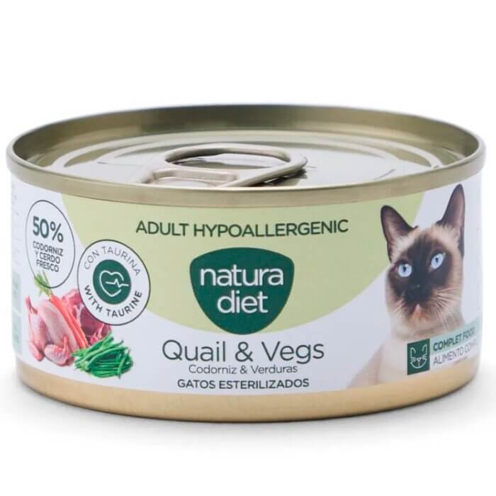 39db4ee8b05127ed2b5b-ea5380d9-sq-2.jpg Natura Diet Cat Adult Paté Hypoallergenic Codorniz y Verduras 85 Gr - Imagen 1