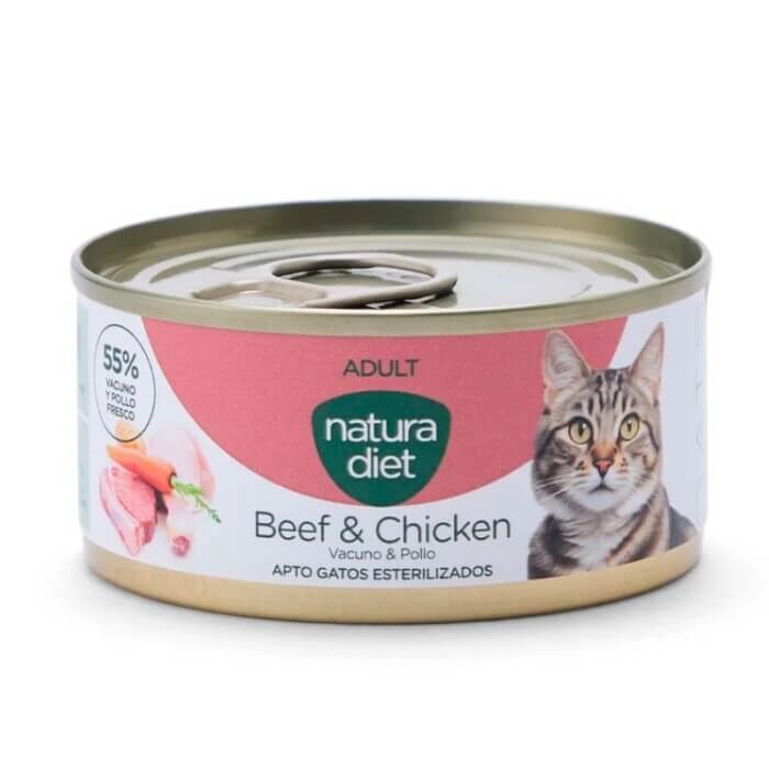 Natura Diet Cat Adult Paté Ternera y Pollo 85 Gr - Imagen 1