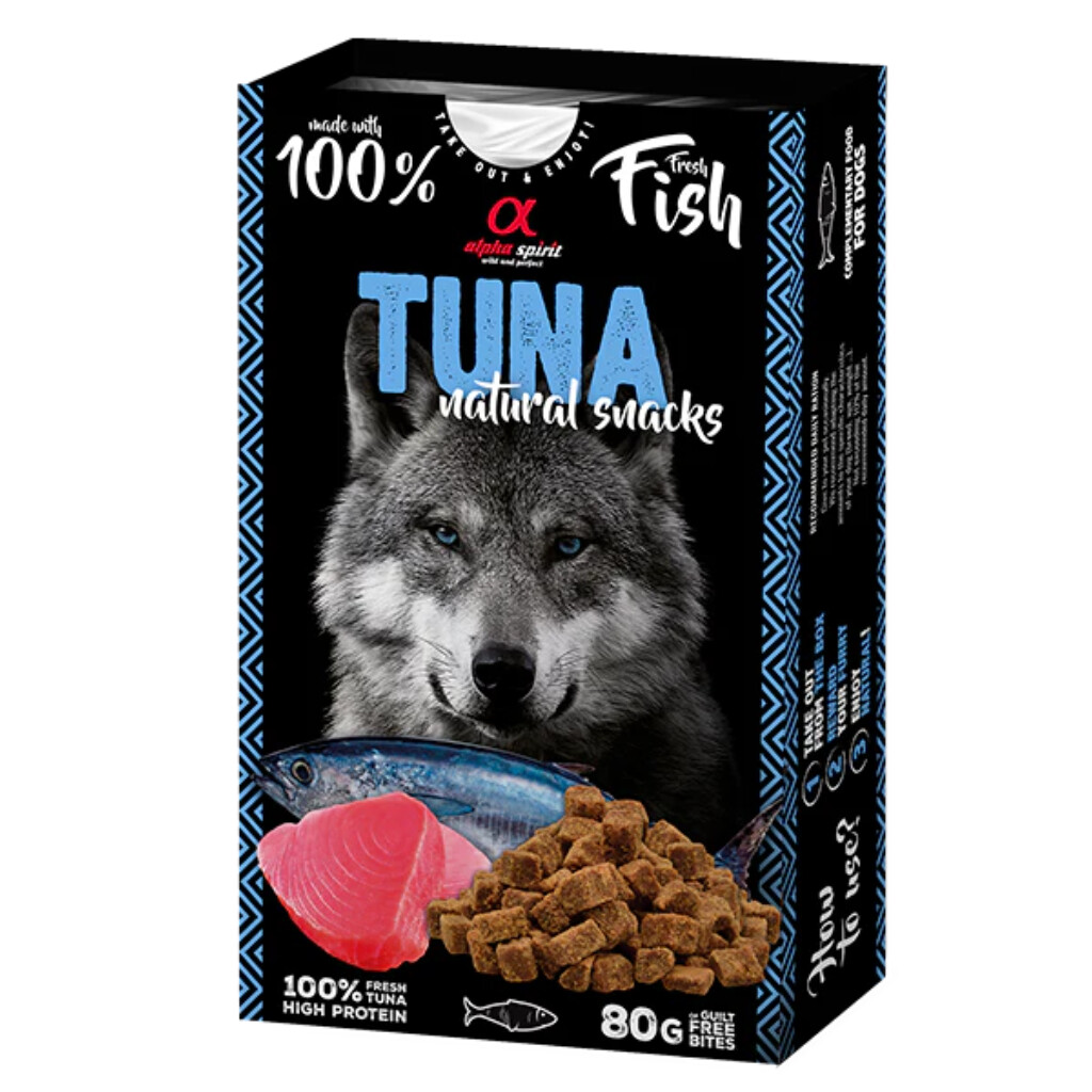Alpha Spirit Snack Natural Atún Perro 80 Gr Alpha Spirit Snack Natural Atún Perro 80g - Imagen 1