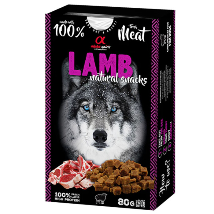 Alpha Spirit Snack Natural Cordero Perro 80g - Imagen 1