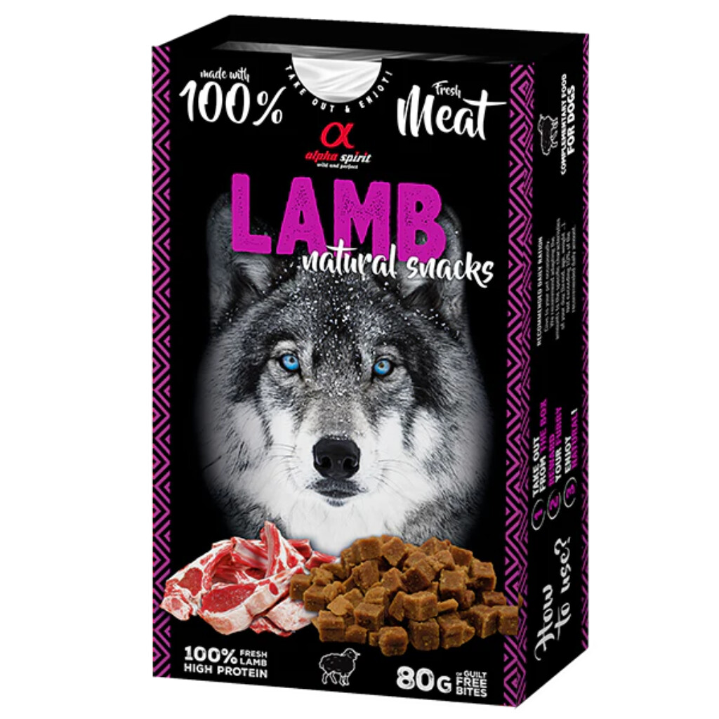 Alpha Spirit Snack Natural Cordero Perro 80 Gr Alpha Spirit Snack Natural Cordero Perro 80g - Imagen 1