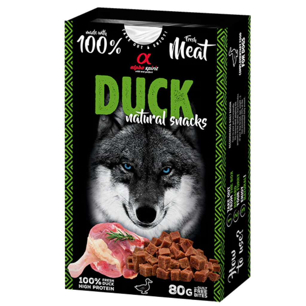 Alpha Spirit Snack Natural Pato Perro 80 Gr Alpha Spirit Snack Natural Pato Perro 80g - Imagen 1