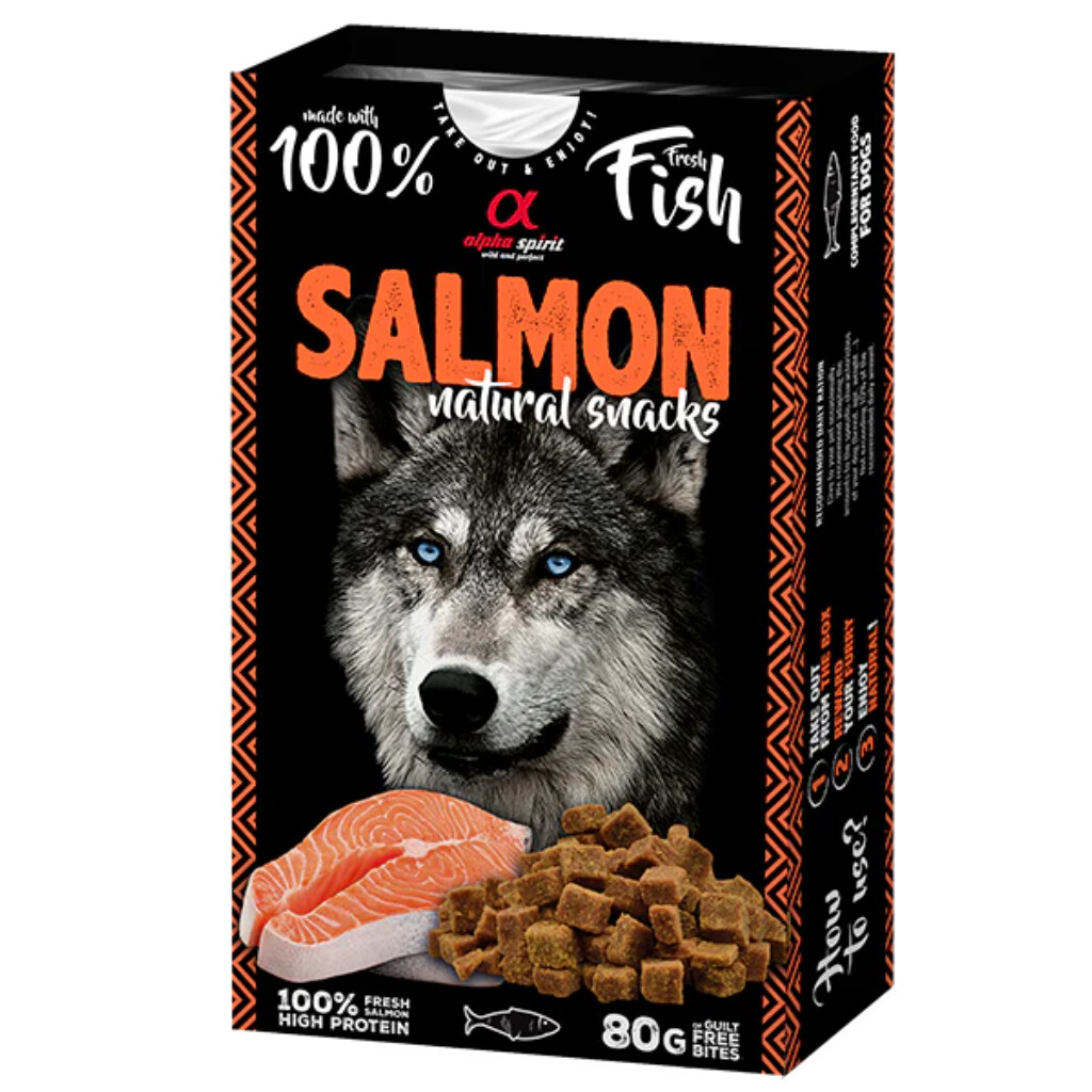 Alpha Spirit Snack Natural Salmón Perro 80 Gr Alpha Spirit Snack Natural Salmón Perro 80g - Imagen 1