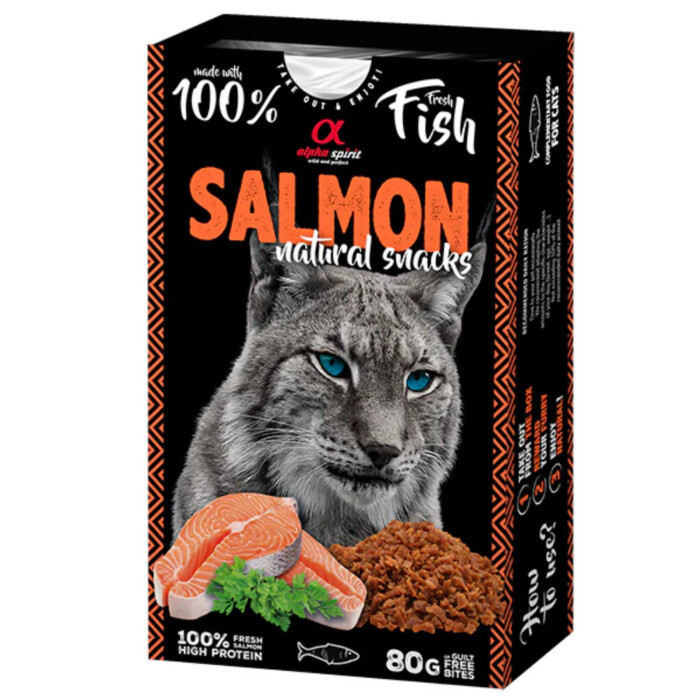 Alpha Spirit Snack Natural Salmón Gato 80g - Imagen 1