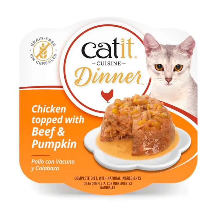 Catit Cuisine Dinner Pollo con Vacuno y Calabaza 75g - Imagen 1