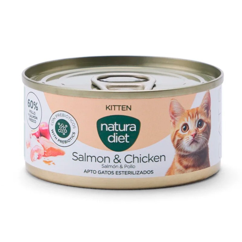 df937503097ba71956bf-aa57d779-sq-1-1.jpg Natura Diet Cat Kitten Paté Salmón y Pollo 85 Gr - Imagen 2