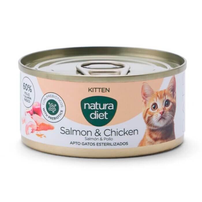 Natura Diet Cat Kitten Paté Salmón y Pollo 85 Gr - Imagen 1