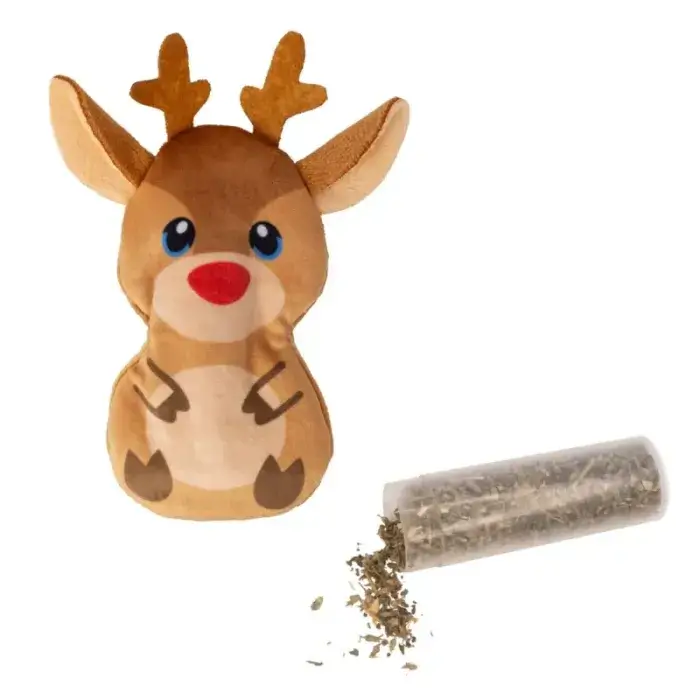 KONG Juguete Gato Navidad Reno con Catnip - Imagen 2
