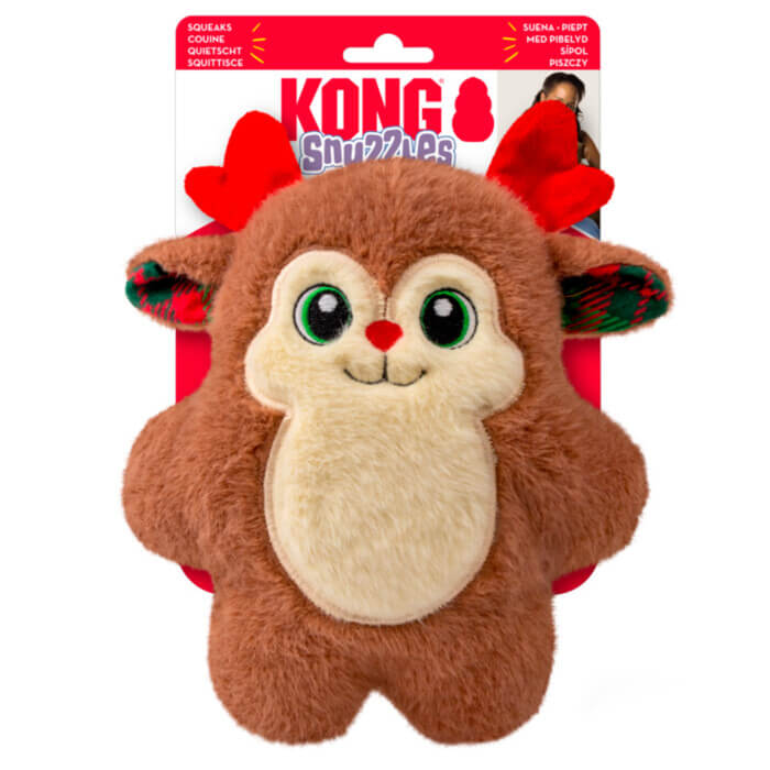 reno-de-navidad-con-sonido-para-perros-kong KONG Juguete Perro Navidad Snuzzles Reno S/M - Imagen 1