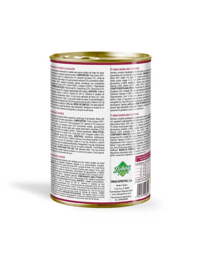 Dibaq Sense Grain Free Pulpo a la Gallega para Perros - Imagen 2