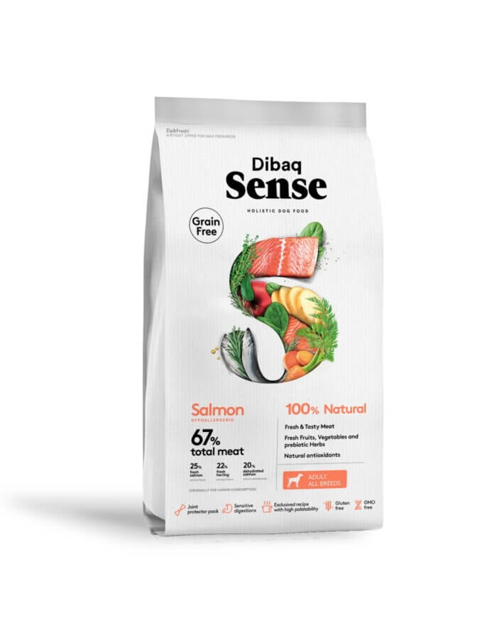 dibaq-sense-grain-free-salmon-2.jpg Dibaq Sense Grain Free Salmón para Perros Adultos - Imagen 1