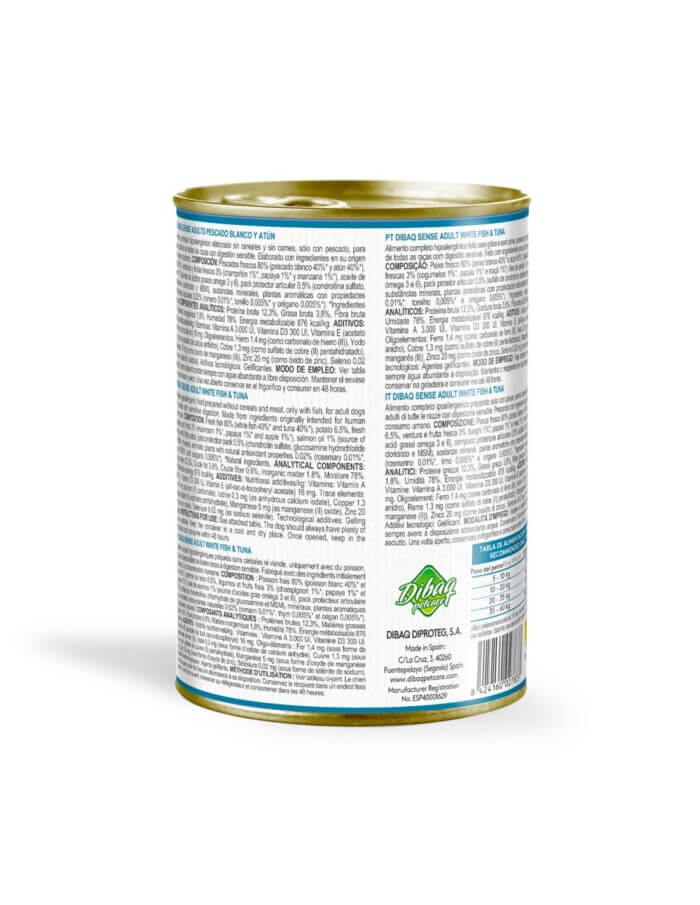 Dibaq Sense Pescado Blanco y Atún para Perros Adultos - Imagen 2