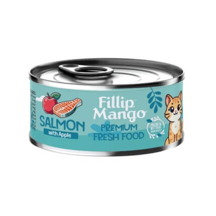 Fillip Mango Lata Salmón y Manzana 85gr -Húmedo Completo para Gato