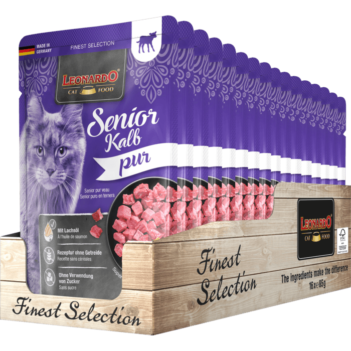 Leonardo Húmedo Puro de Ternera para Gatos Senior 85g - Imagen 2